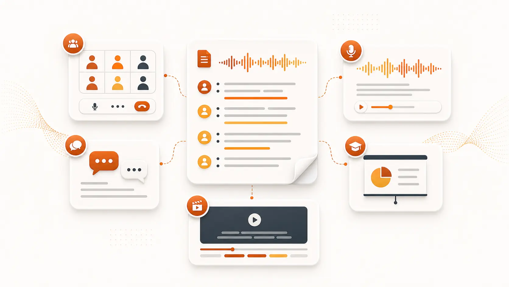 Transcription use cases across meetings interviews podcasts lectures and captions